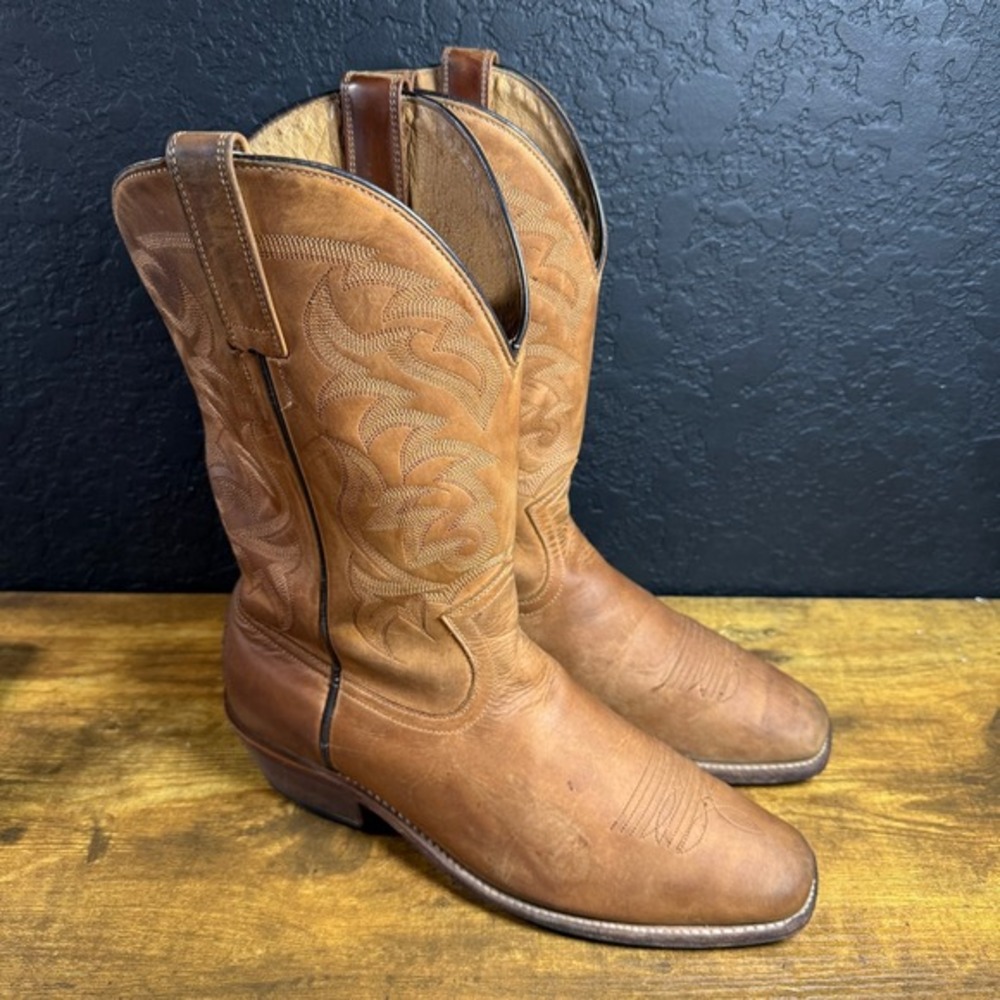 Moonshine Spirit BBM85 Tan Leather Western Cowboy Boots‎ Mens Size 9 D